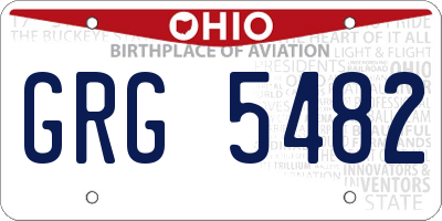 OH license plate GRG5482