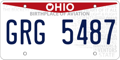 OH license plate GRG5487