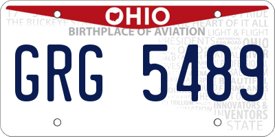 OH license plate GRG5489