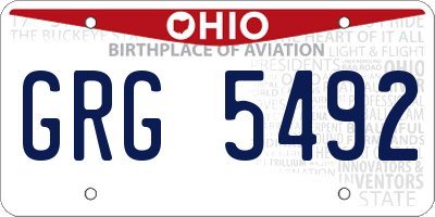 OH license plate GRG5492