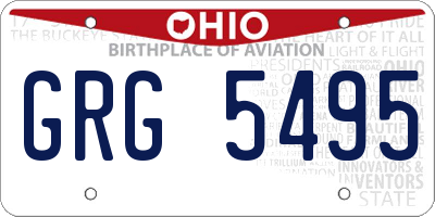 OH license plate GRG5495