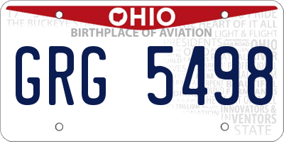 OH license plate GRG5498