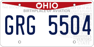 OH license plate GRG5504