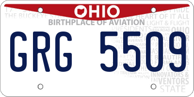 OH license plate GRG5509