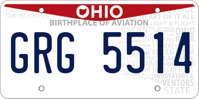 OH license plate GRG5514