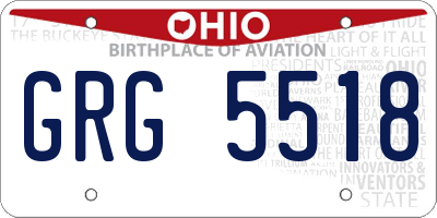 OH license plate GRG5518