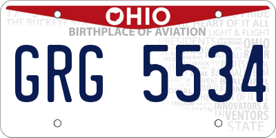 OH license plate GRG5534