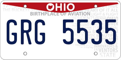 OH license plate GRG5535