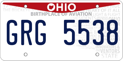 OH license plate GRG5538