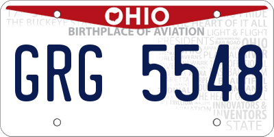 OH license plate GRG5548
