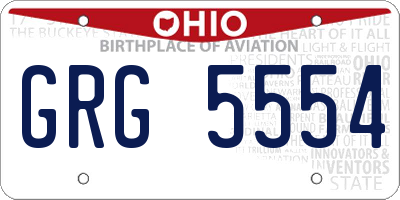 OH license plate GRG5554