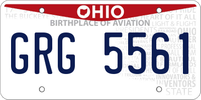 OH license plate GRG5561