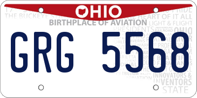 OH license plate GRG5568