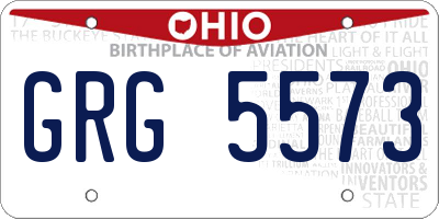 OH license plate GRG5573