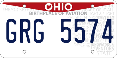 OH license plate GRG5574