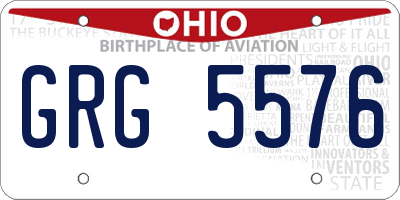 OH license plate GRG5576