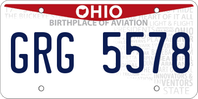 OH license plate GRG5578