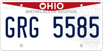 OH license plate GRG5585