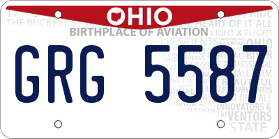 OH license plate GRG5587