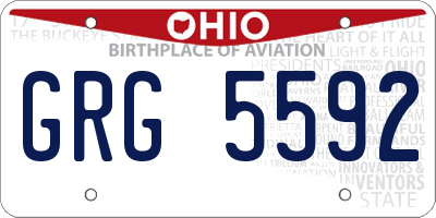 OH license plate GRG5592