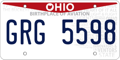 OH license plate GRG5598