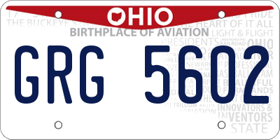 OH license plate GRG5602