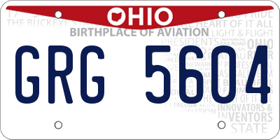 OH license plate GRG5604