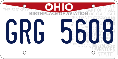 OH license plate GRG5608