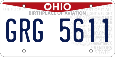 OH license plate GRG5611
