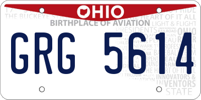 OH license plate GRG5614