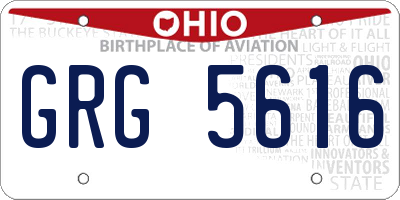 OH license plate GRG5616