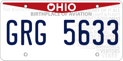 OH license plate GRG5633