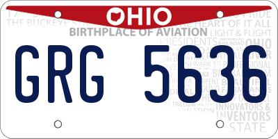 OH license plate GRG5636