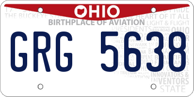 OH license plate GRG5638