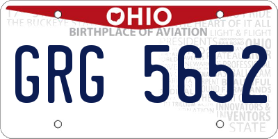 OH license plate GRG5652