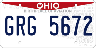 OH license plate GRG5672