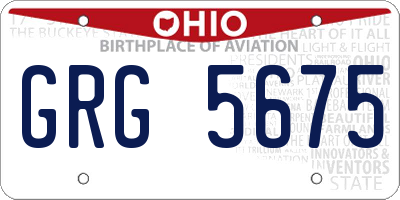 OH license plate GRG5675