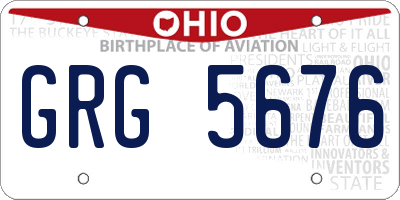 OH license plate GRG5676