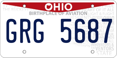OH license plate GRG5687
