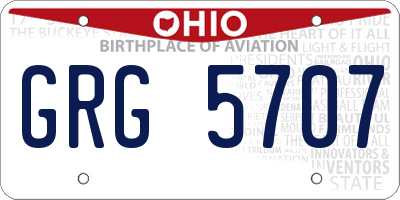 OH license plate GRG5707
