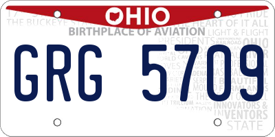 OH license plate GRG5709