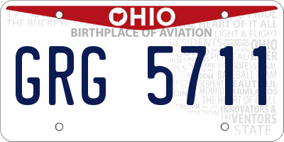 OH license plate GRG5711