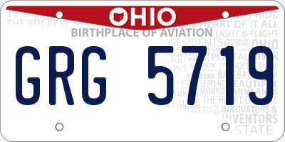 OH license plate GRG5719