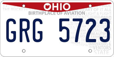 OH license plate GRG5723