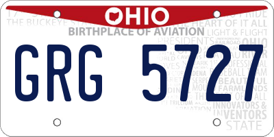 OH license plate GRG5727