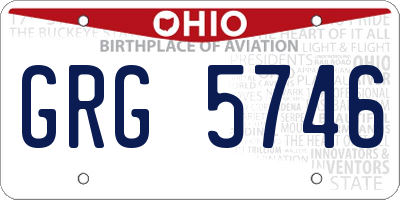 OH license plate GRG5746
