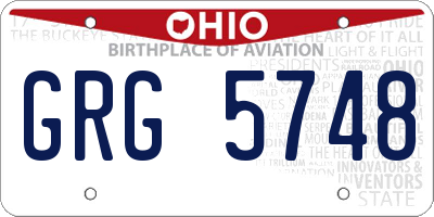 OH license plate GRG5748
