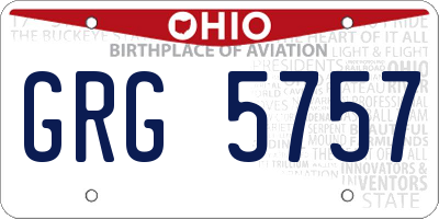 OH license plate GRG5757