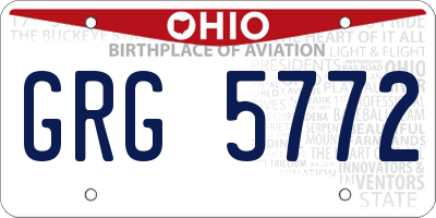 OH license plate GRG5772