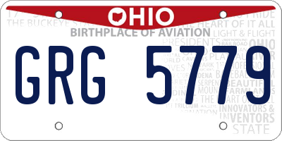 OH license plate GRG5779